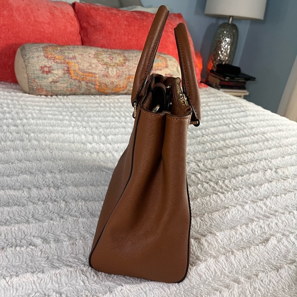 Michael Kors Sutton Satchel Saffiano Leather Brown NWOT - Picture 14 of 15